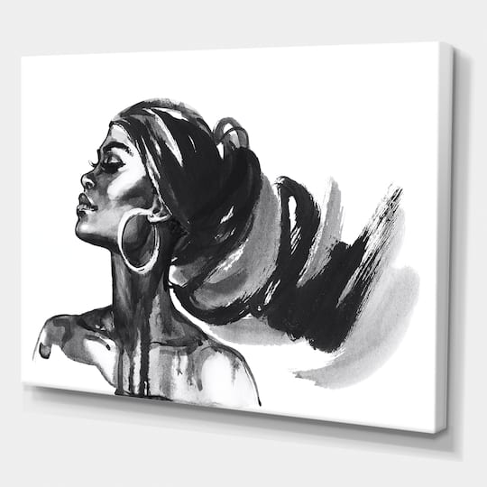 Designart - Monochrome Portrait of African American Woman IV